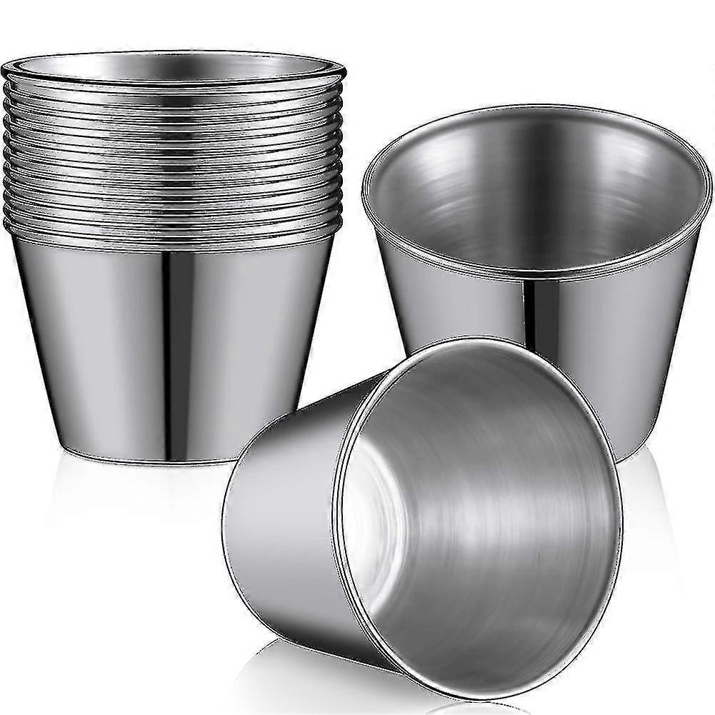 48 csomag 1.5oz/45ml fűszeres szószos csészék rozsdamentes acél mártogatós csészék újrafelhasználható fűszeres étel hy