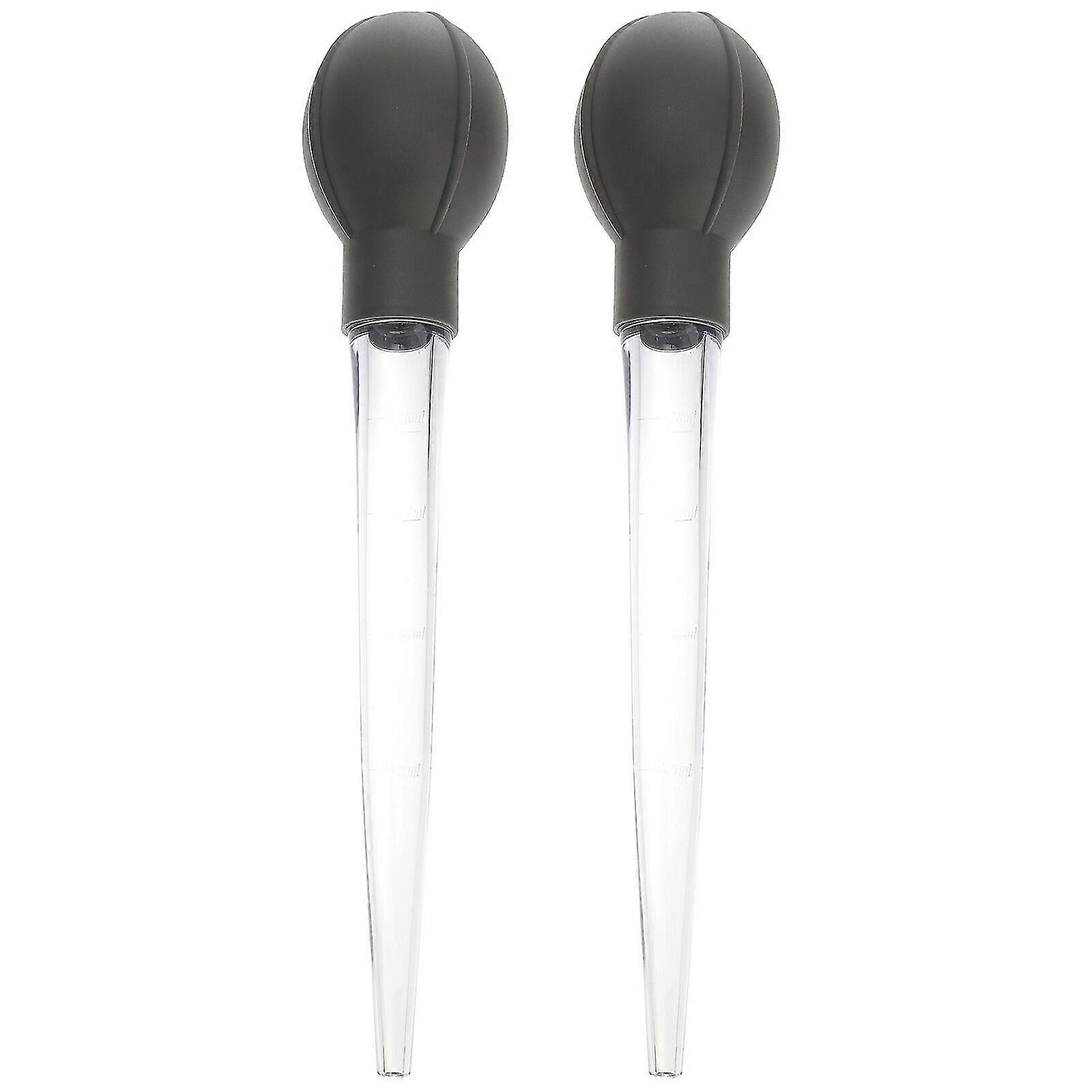 2pcs Large Pipettes With Scale Measuring Tube Plastic Dropper Kitchen Baking Tool (dark Grey)