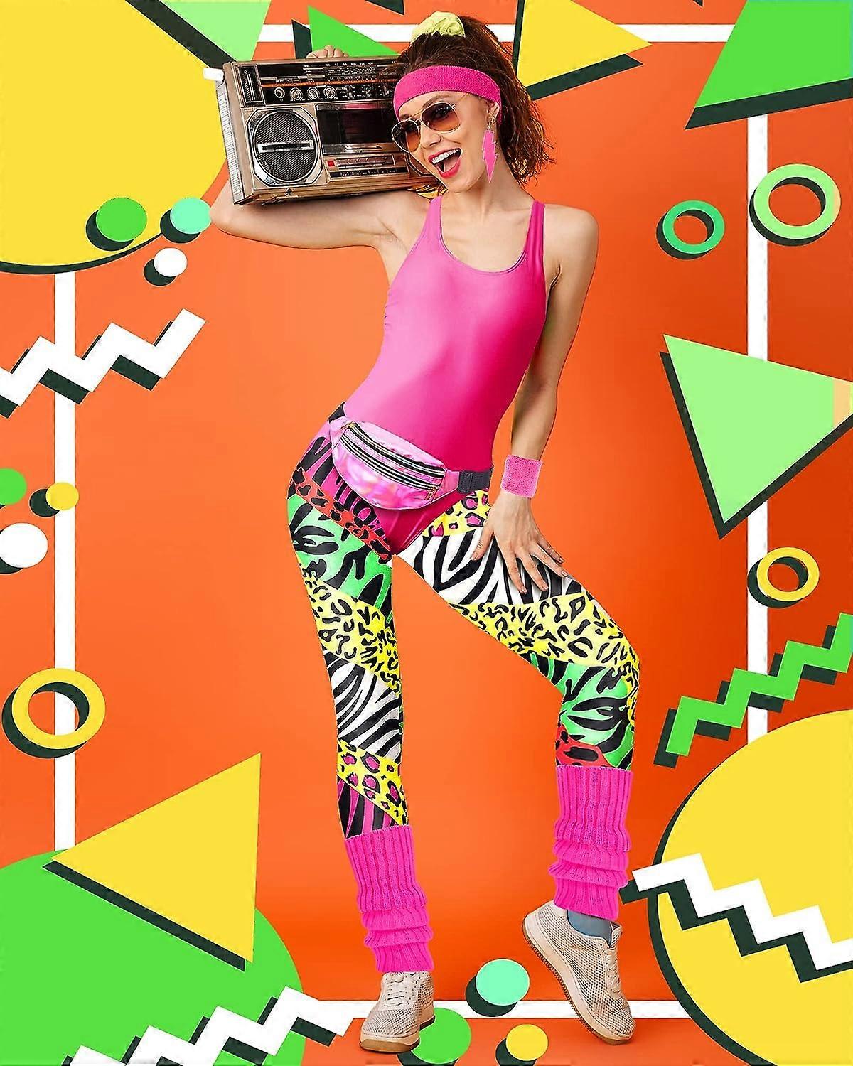 80s Outfits Men YANVS 80s Fitness Costume Women's Piece Set