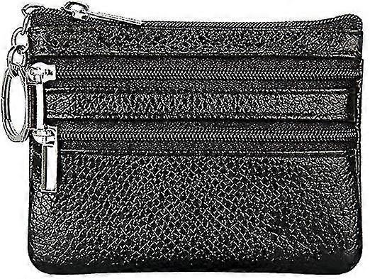 Dames Echt Lederen Munt Portemonnee Mini Pouch Change Wallet Met Sleutelhanger