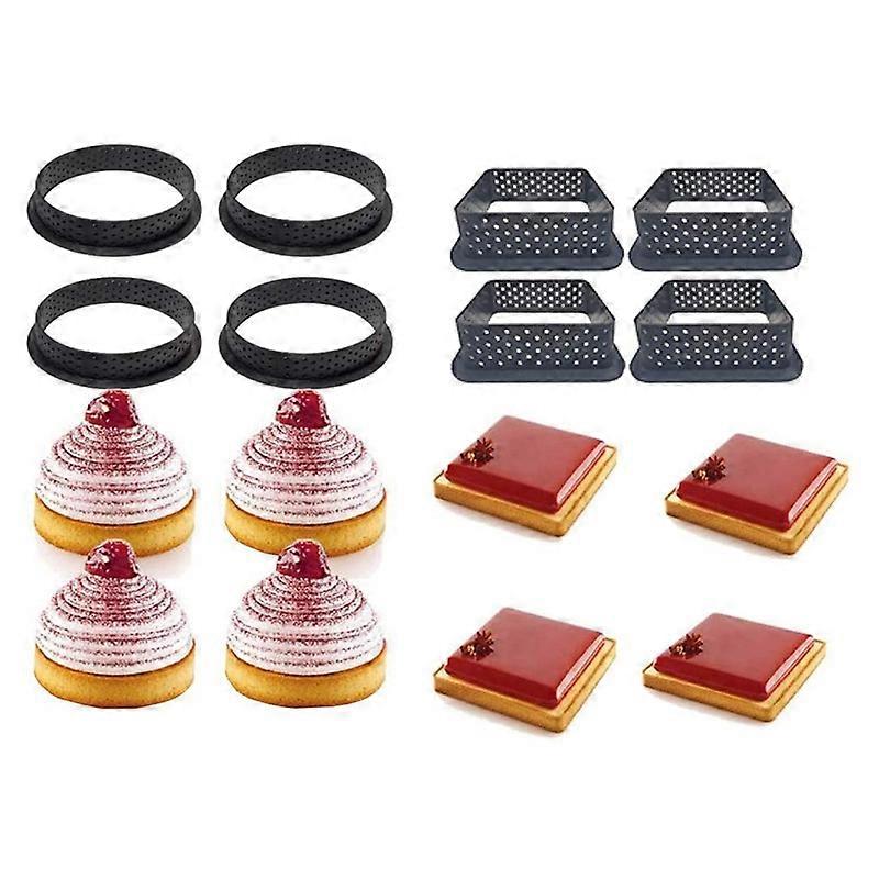 Cake Mold Rings Tart Ring Mousse Cake Ring Milk Bar Mold Cake Baking Mould Tool Perforated Cutter R