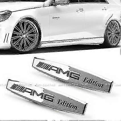 2 X Amg Edition Metal Side Wing Fender Badge Emblème Autocollants pour tous les modèles Slr Tous les Amgs W176 W204 W205
