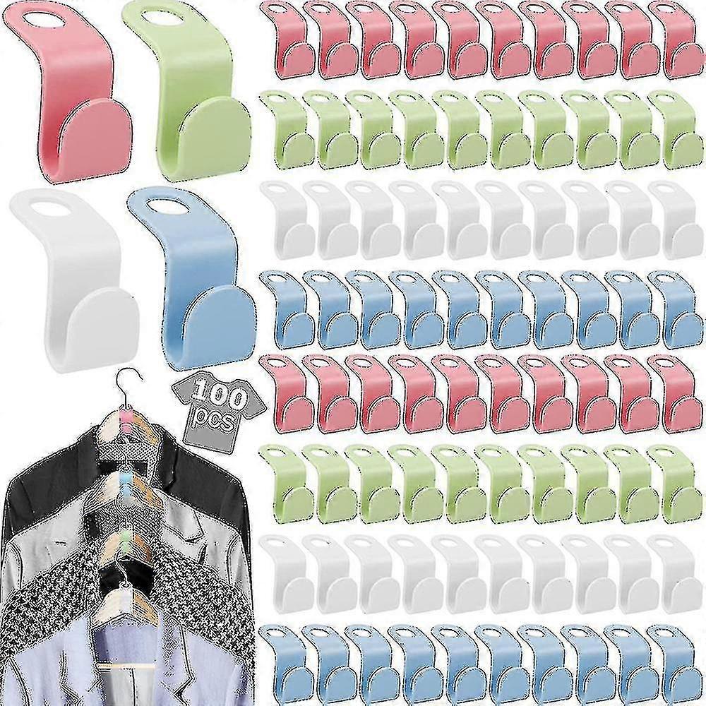 100pcs Hooks Clothes Hanger Connector Hooks, Cascading Hanger Hooks, Extender Clips Cascading Clothes Hang
