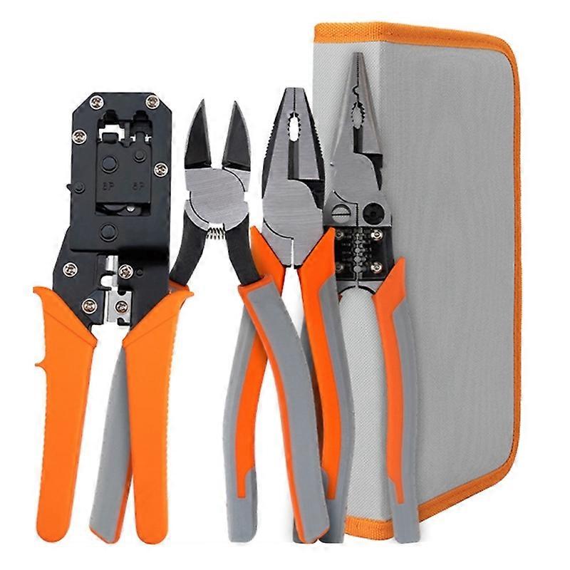 Complete Electrician Tool Set Magnetic Pliers Wire Stripper Screwdriver Set