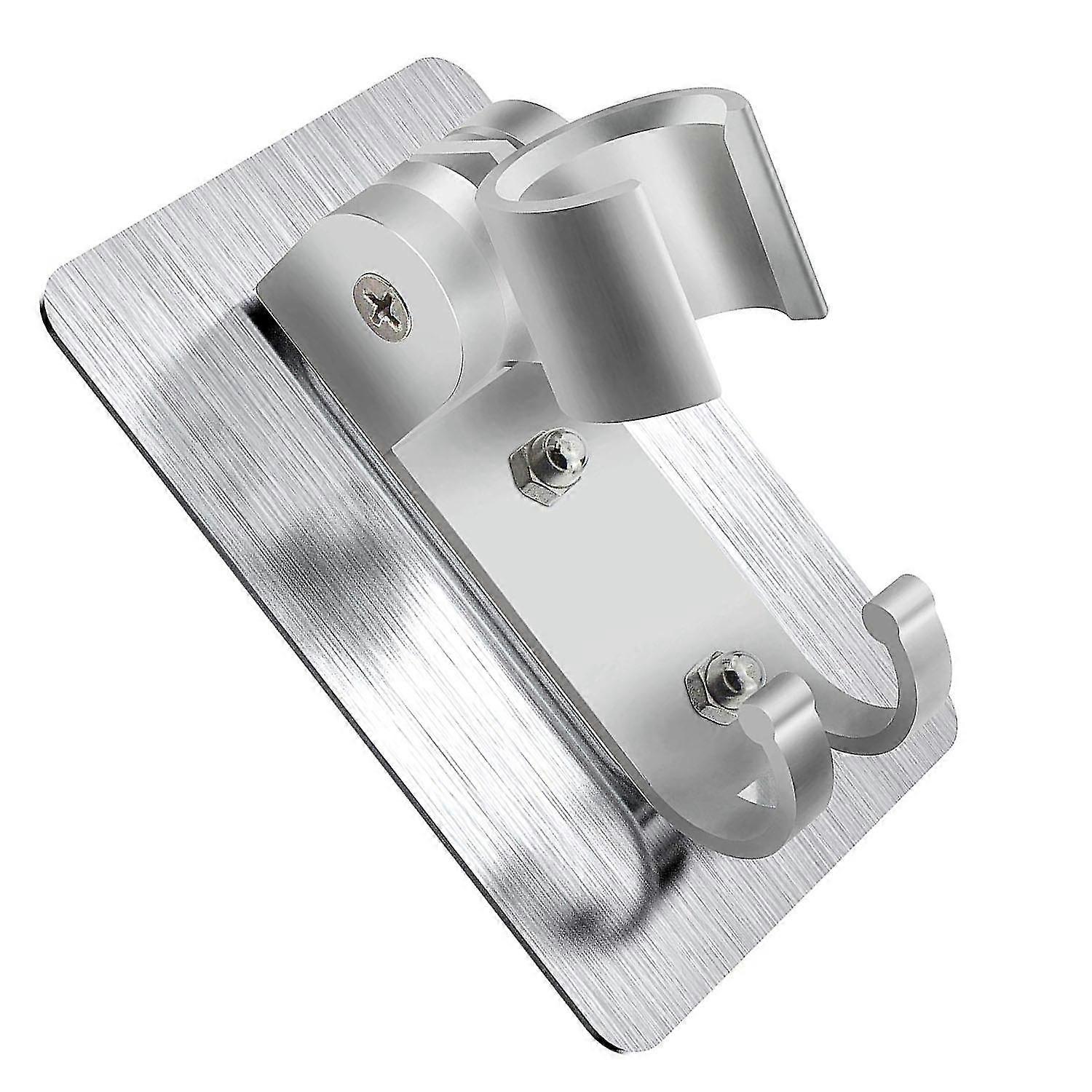 Shower Head Holder Wall Mount Bracket With 2 Hanger Hooks, Adjustable