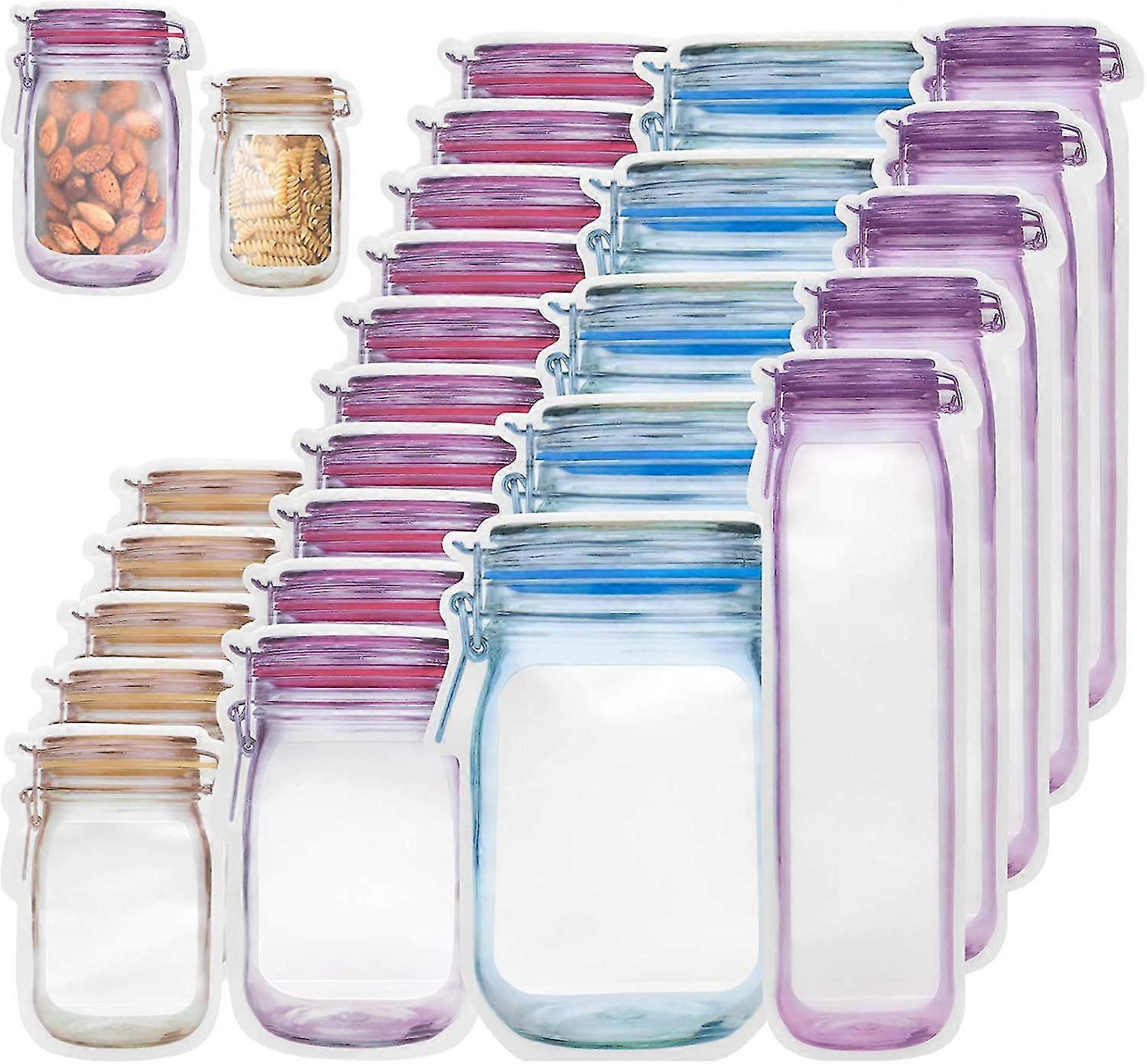 Mason Glas Flaschen Beutel 40pcs Lebensmittel Lagerung Ziplock Tasche