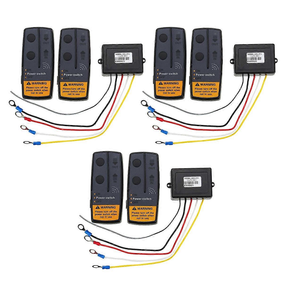 3Set 12V 24V 2.4G 50M Universal Car Wireless Winch Crane Remote Control Controller with Twin Handse