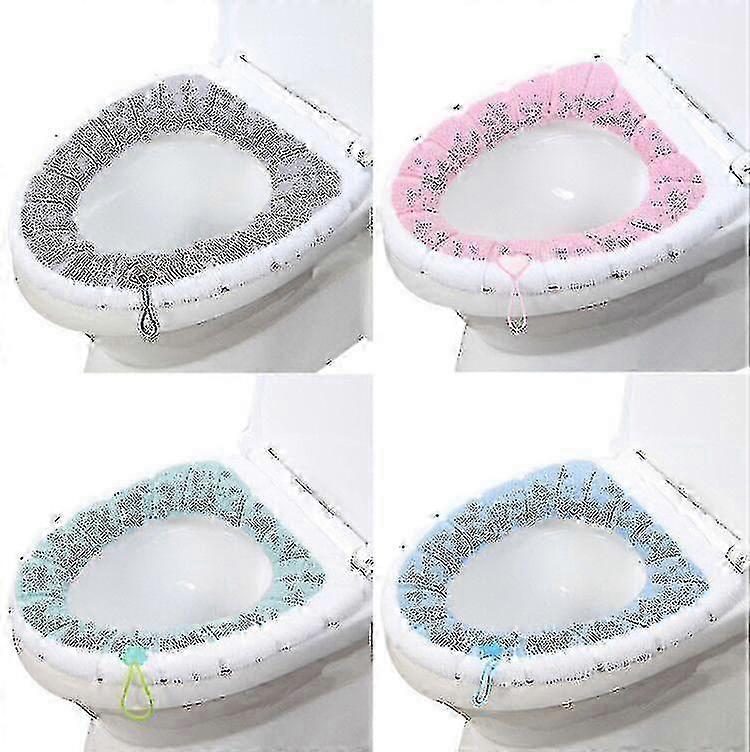 Household Thickened Warm Toilet Seat With Handle4pcs