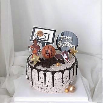 Basketball Cake Topper,Happy Birthday Cake Topper Décoration,20 Pcs Décorations De Gâteau De