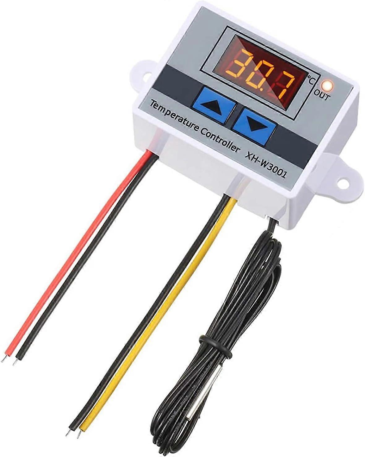 1 x 12V 10A Digital LED Temperature Controller Module, XH-W3001 Thermostat Switch with Waterproof Probe, -50C to 110C Programmable Heating Cooling The