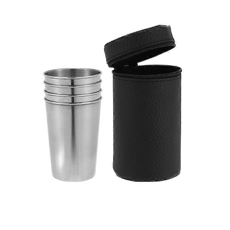Snap Cups - Snapps Cups - 4-Pack Stainless Steel Silver