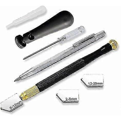 Glasknivset, oljefylld glaskniv, märkningspenna (7st set)
