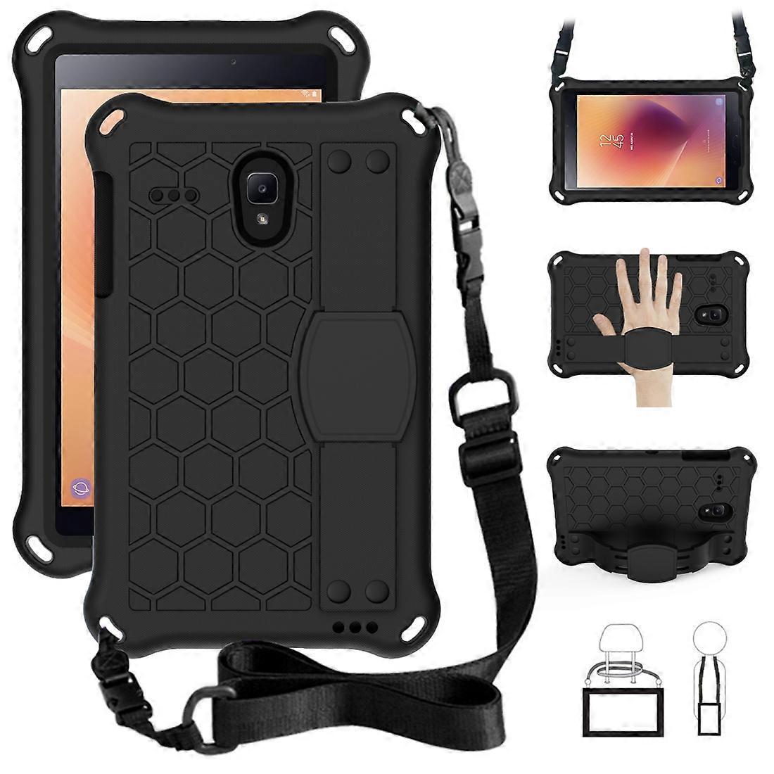 Honeycomb Design EVA + PC Four Corner Anti Falling Flat Protective Shell With Straps For GalaxyTab A 8.0 (2017)T380