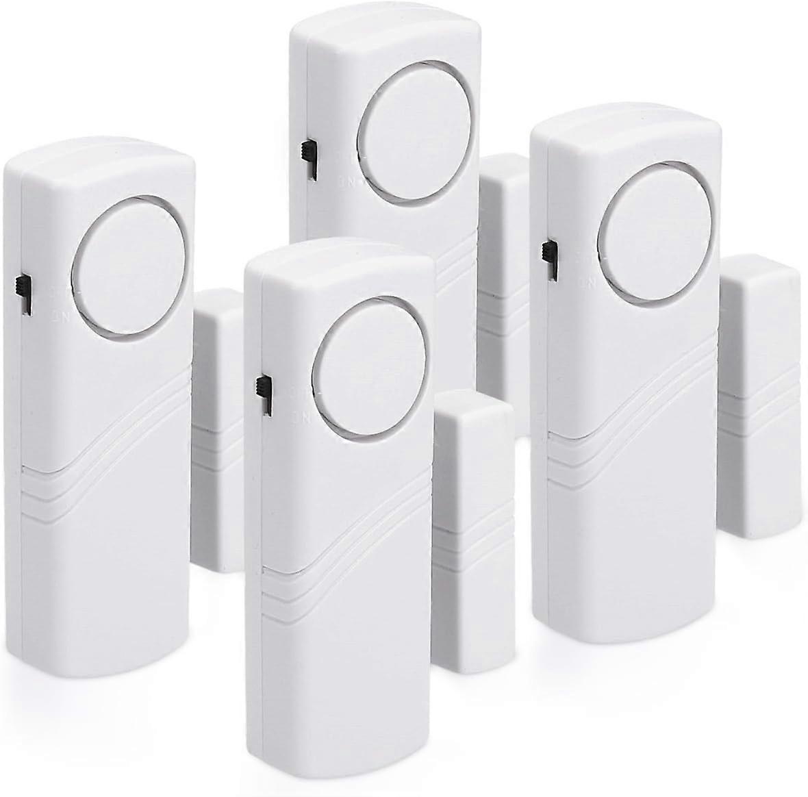 Door and Window Alarm - Set of 4x Wireless Anti-Intrusion Alarm - Home Security Against Burglary - Magnetic Operation