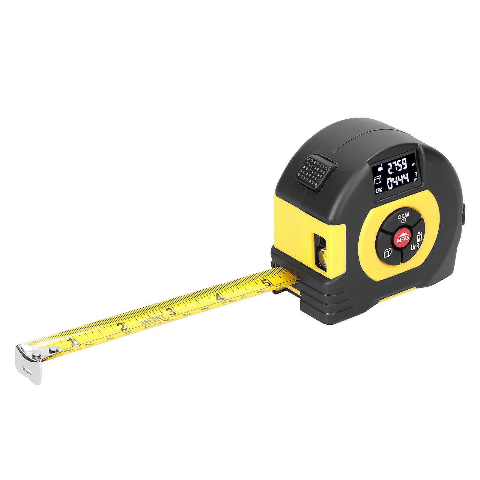 USB Wiederaufladbarer 2in1 Laser Entfernungsmesser Maßband Lineal LCD-Display Entfernungsmesser Gebäude Messgerät Fläche Volumen