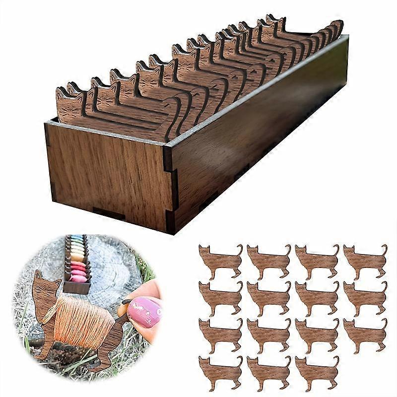 1 Set Wooden Animal Sheep Cat Bobbin Set Embroidery Floss Organizer Bobbin Holder Thread Holder