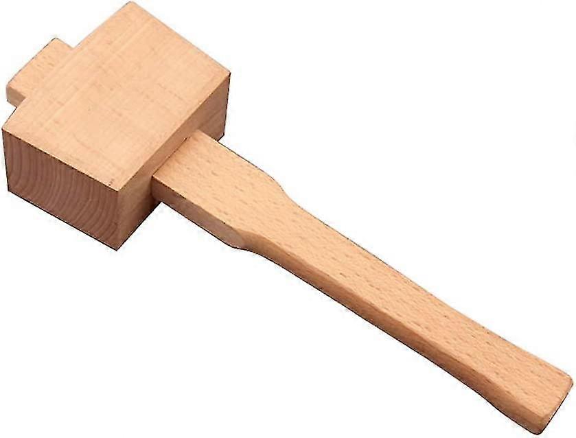 Beech Wood Diy Carpentry Hammer, Beech Mallet Hammer With Comfort Grip, Angled Impact Surface, Mallet For Diy Carpentry Tools (245mm)