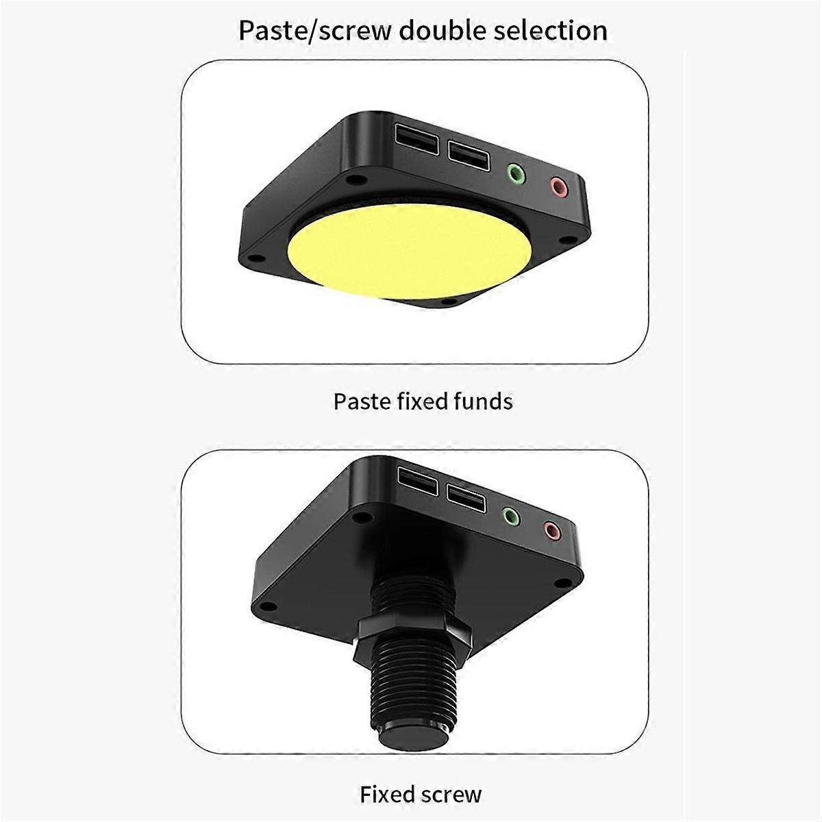 Computer Desktop Power Switch External PC Host Power Supply On/Off Push Button Switch, Dual USB Por