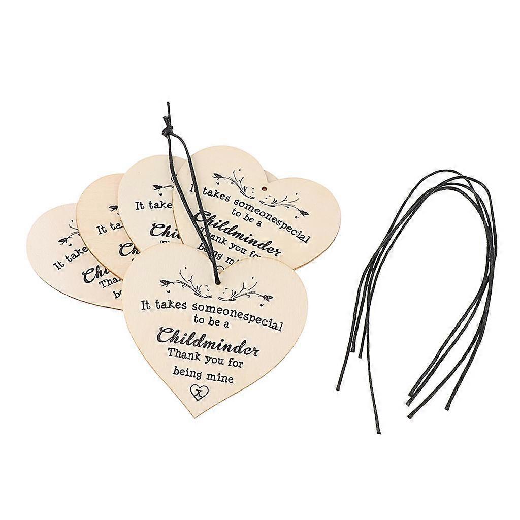 5 stk tre hjerteformede tagger hjemmepynt sjarm utsmykninger mønster 1