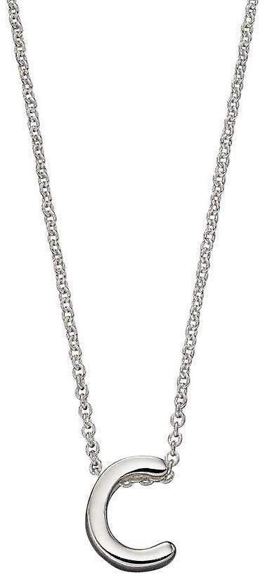 Beginnings C Initial Plain Necklace - Silver
