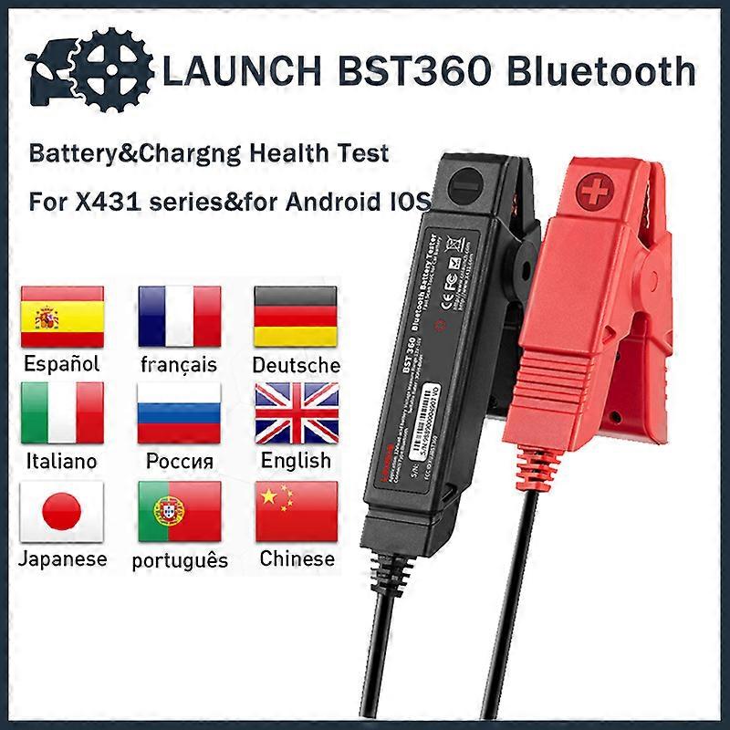 BST360 Bluetooth Battery Tester 12V Car Motorcycle Battery Analyzer Load Cranking Charging Tester for X431 Android IOS