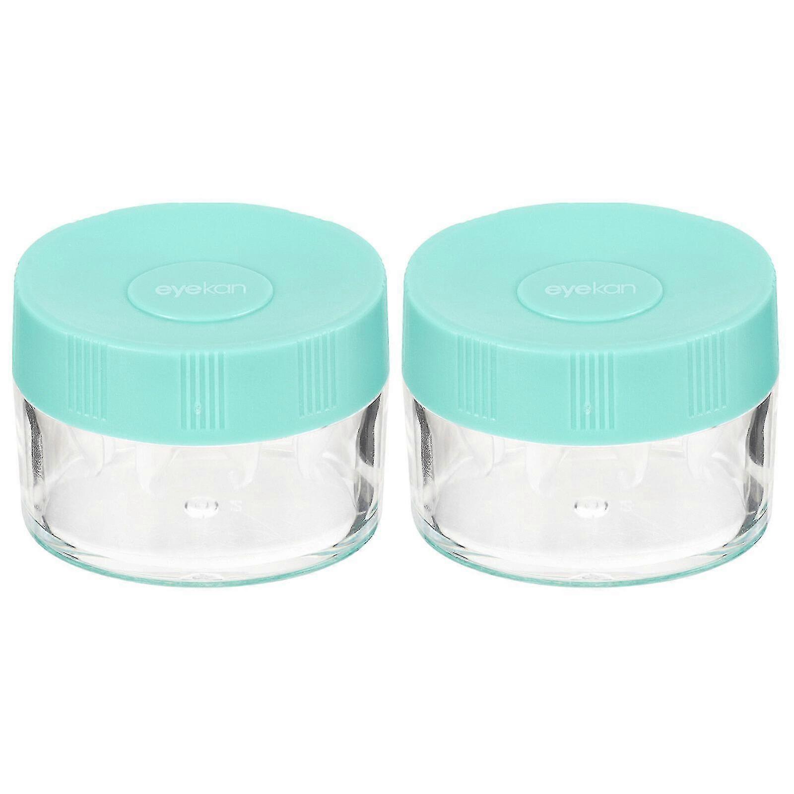 2pcs Contacts Lens Case Small Cosmetic Lens Box - Compact and Handy Lens Storage Solution