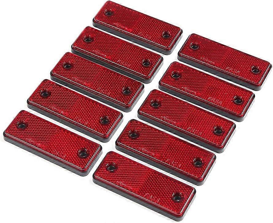 TCGG-10 x Rectangular Reflectors Screw Mount Rectangular Reflector Trailer Reflectors, Rectangular Reflectors for RV/Trucks/Caravans/Car/Trailer(Red)