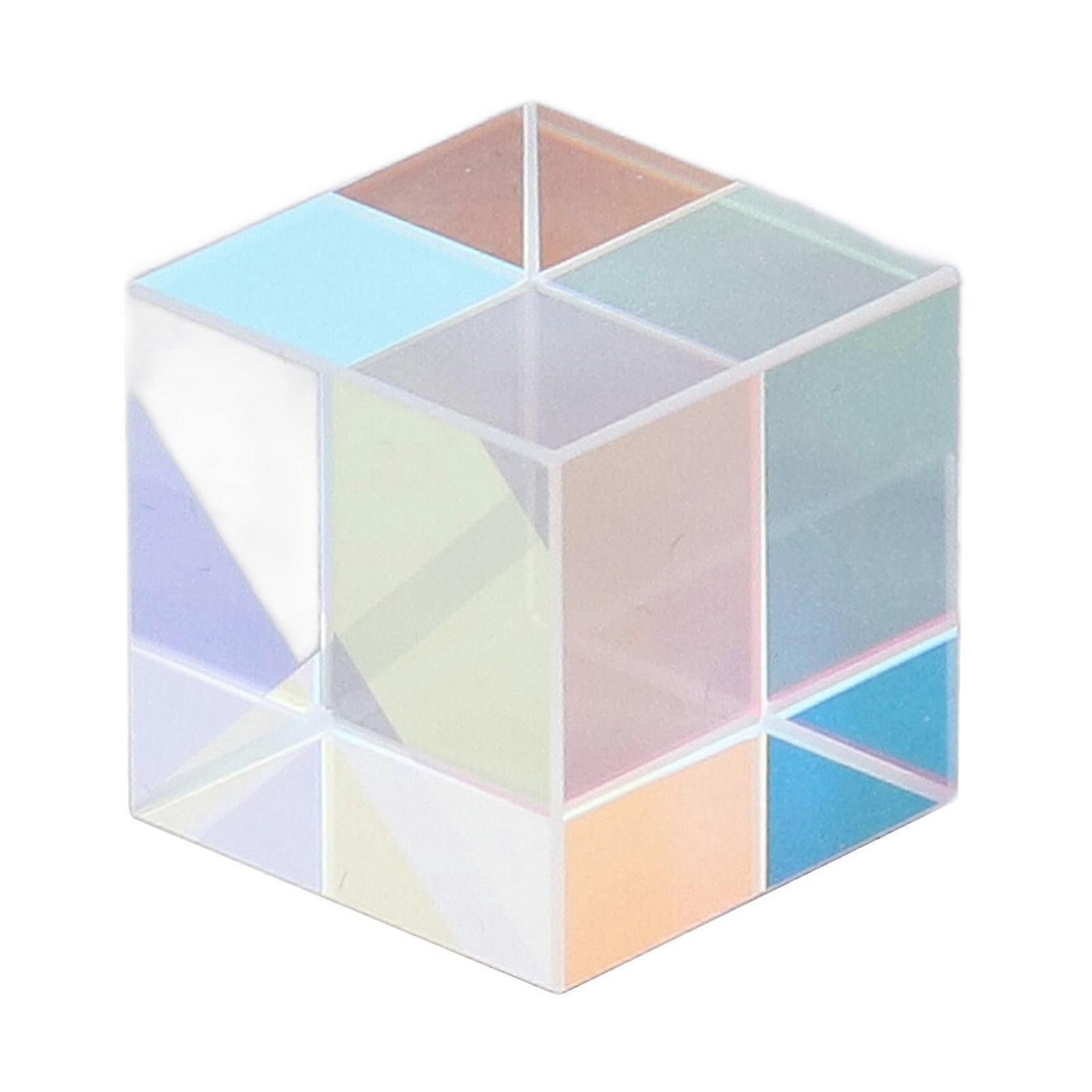 Dichroic Cube Prism Colorful Glass Cube Prism for Physics Teaching Research Decoration Art Education