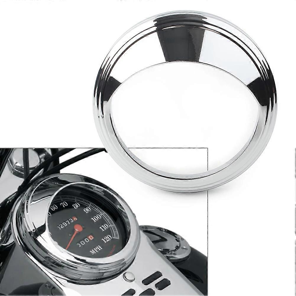 Viseira cromada/preta para velocímetro de motocicleta com moldura e acabamento para Harley Touring Road King Dyna Softail com velocímetro de 5"