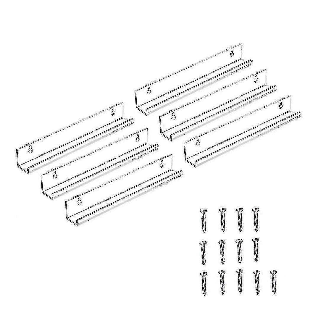 レコードホルダー壁掛け、6個パックビニールレコード棚収納アクリルアルバムスタンドで毎日のレコードをディスプレイ