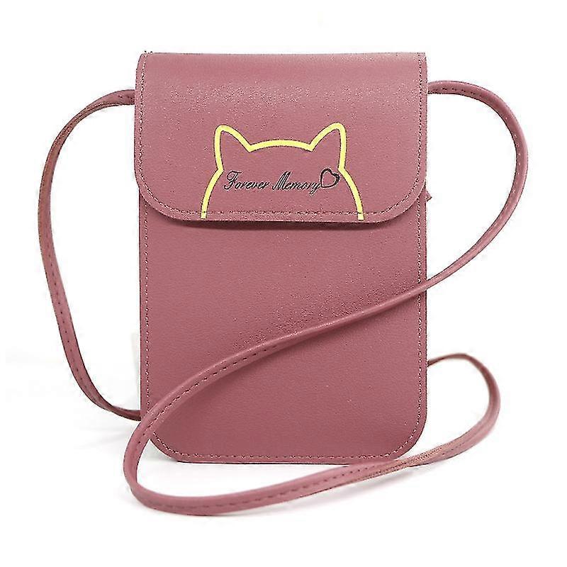 Mini Shoulder Bag,pu Leather Cell Phone Bag With Screen Touch Clear Window
