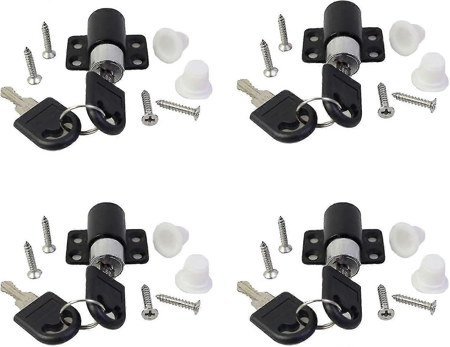 4 Pack Window Door Safety Lock with Key, Child Window Safety Lock, Sliding Door Lock Patio Cupboard Bolt Anti-theft Limit Restrictor Locks for Baby, B