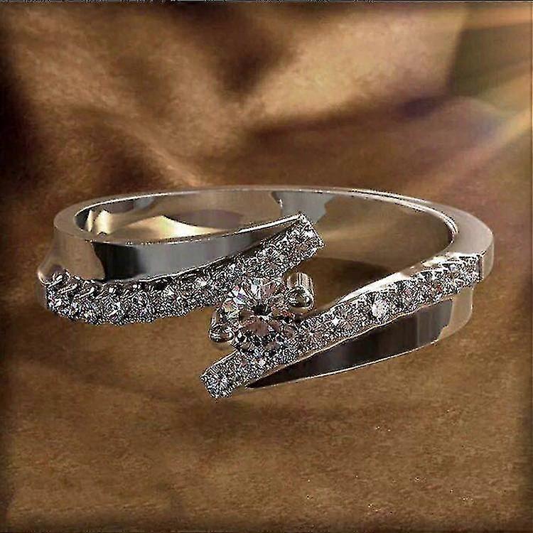 Silver Plated Cross Braided Diamond Ring - Creative Silver Cross Braided Diamond Ring