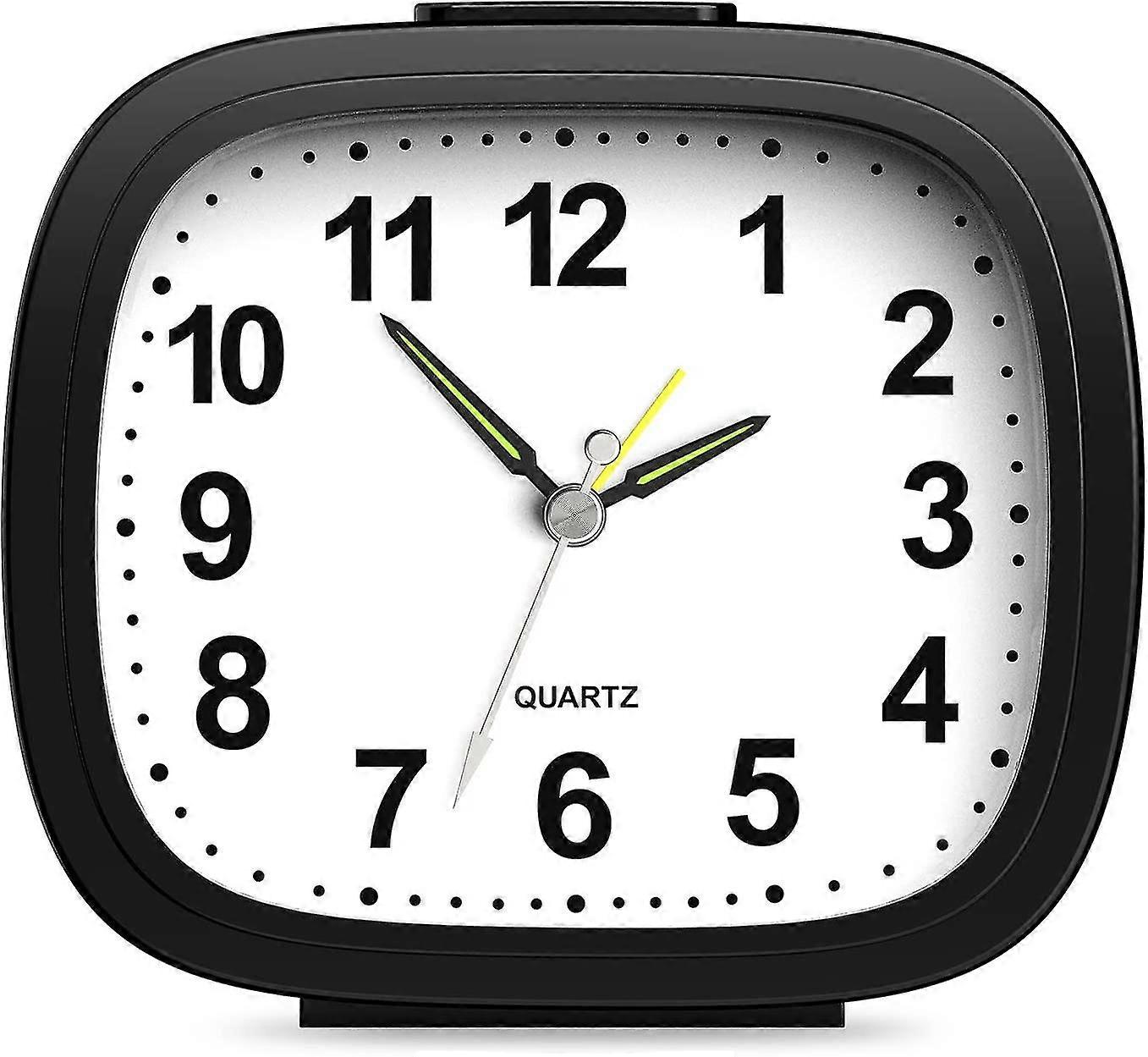 Newest Super Silent Alarm Clock, Alarm Clock For Heavy Sleepers, Travel Alarm Clock With Snooze & Light, Ascending Beep Sounds, Battery Operated Loud