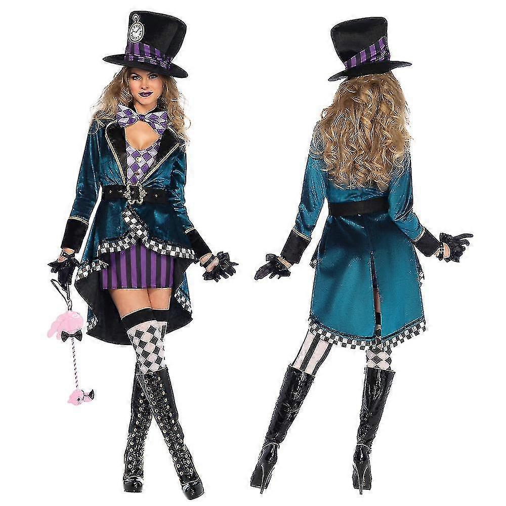Donne Cosplay Costume Cappellaio Matto Vestito per adulti Maschera - Main Image