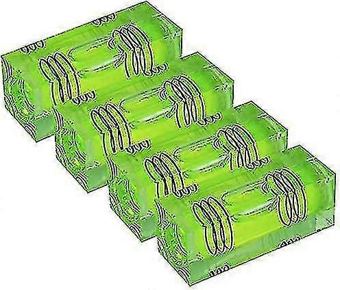 Set Of 4 Mini Three Line High Precision Spirit Levels - 52.2 X 18 X 15 Mm - Green