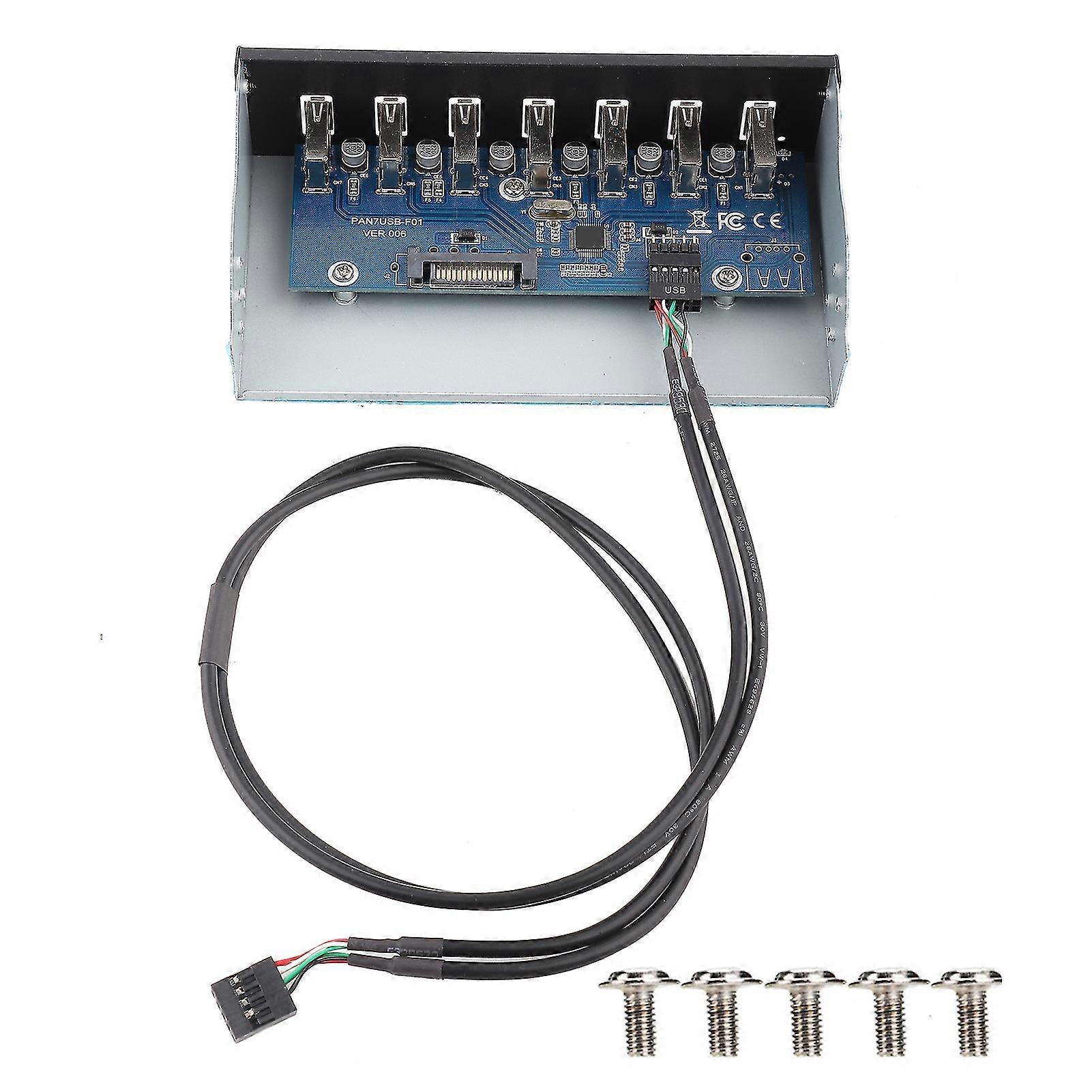 USB Hub Drive Panel with 7 Port USB2.0 Lossless Data Transmission
