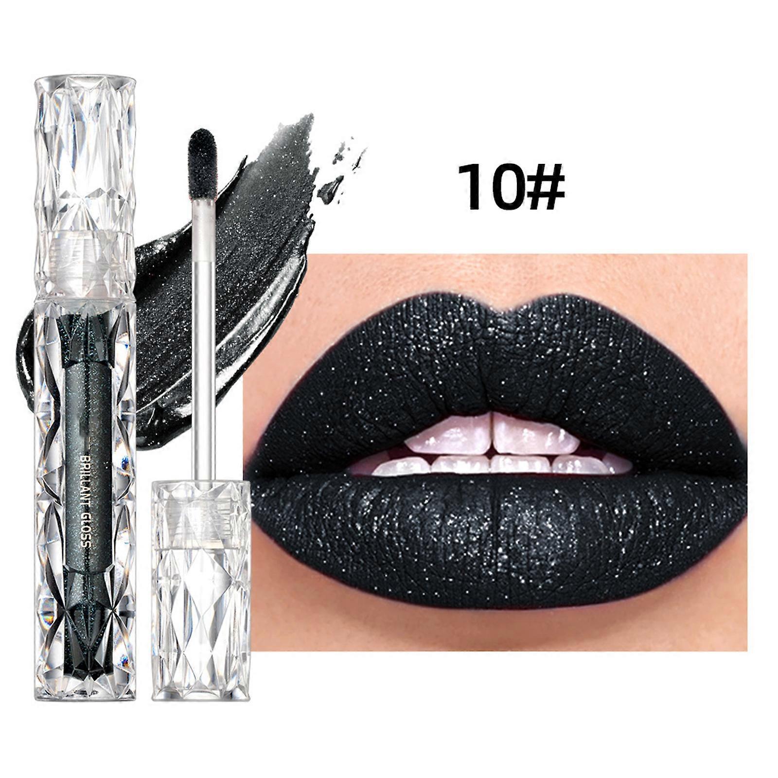 Liquid Glitter Lipstick, Diamond Shimmer Finish Highly Pigment Lip Tinted Stain, Waterproof Long Lasting Smudge-proof Lip