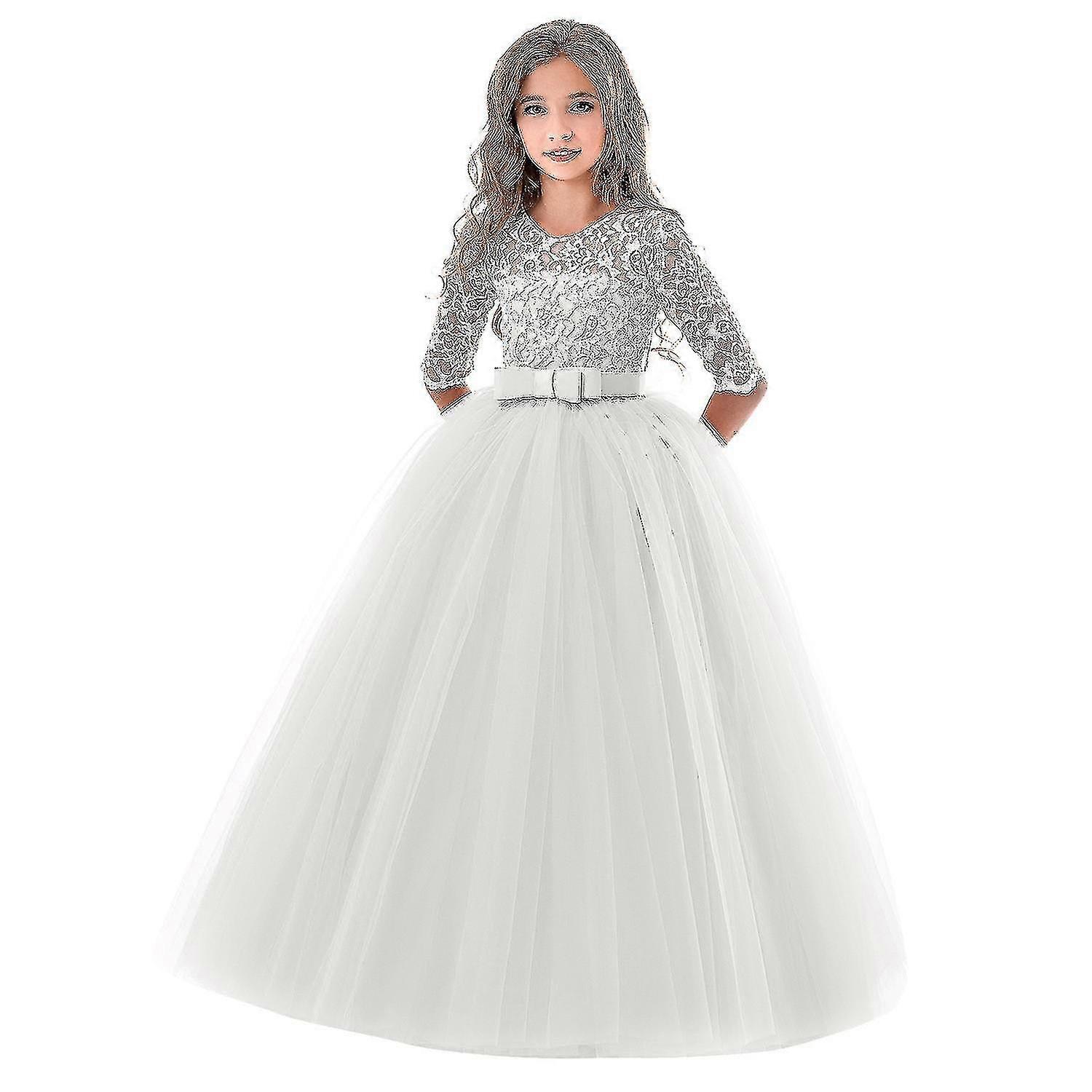 Girls Lace Long Prom Gowns Bridesmaid Kids Dresses For Girls Teens Girl Party  Dress Kids Princess Evening Formal Wedding Vestido | Fruugo QA