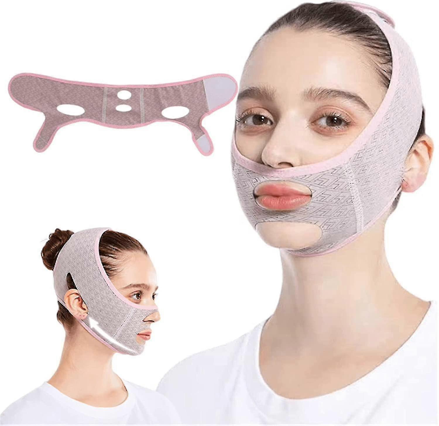 Reusable V Line Shaping Masks, V Line Lifting Mask Facial Slimming Strap - Double Chin Reducer Breathable and traceless
