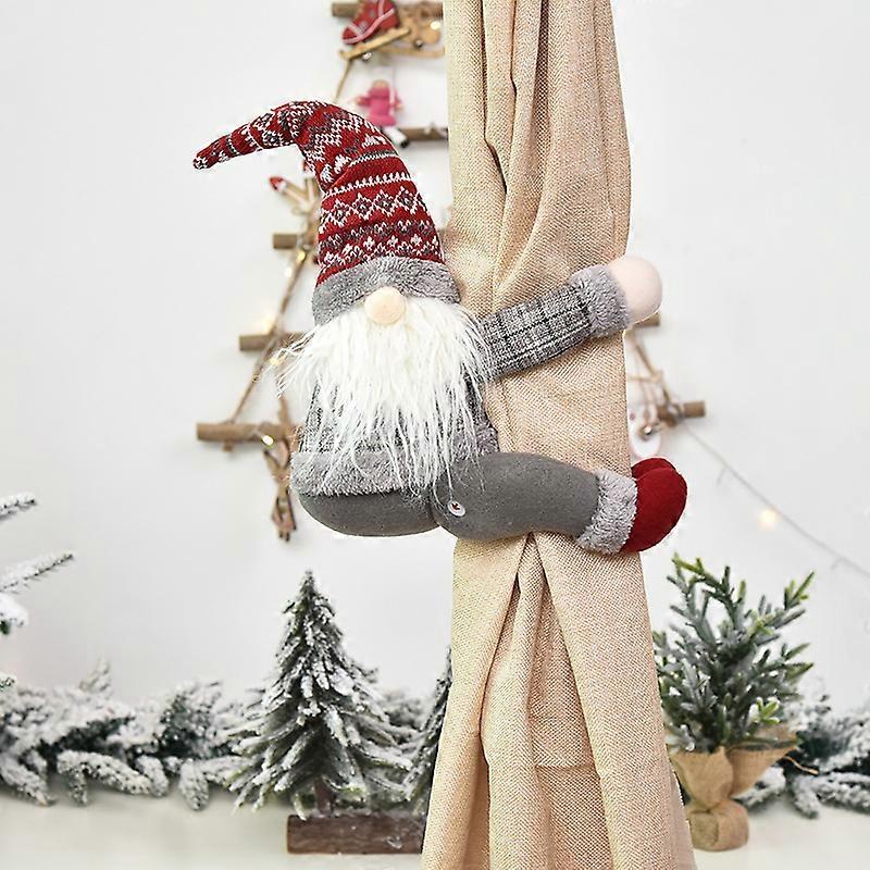 Christmas Themed Plush Curtain Holdbacks, Cartoon Design, Soft Plush Material, Festive Decor