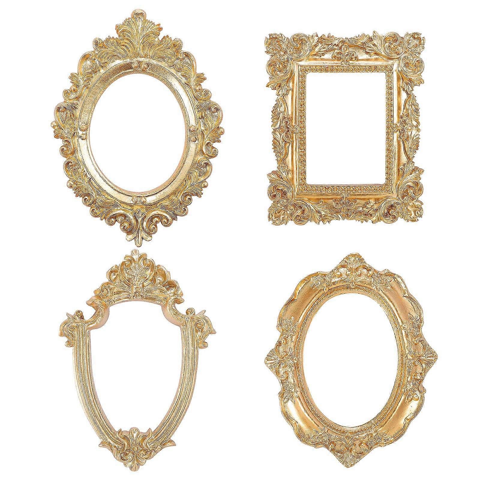 4 Pcs Vintage Frame Antique Photo Frame Wall Hanging Photo Frame Table Top Display Christmas Holida