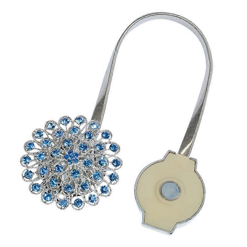 Magnetic Tiebacks for Curtains,  Sparkling Crystal Flower Curtain Tiebacks Curtain Buckle Clips with High-Elastic Spring Wire for Home Office Decorati