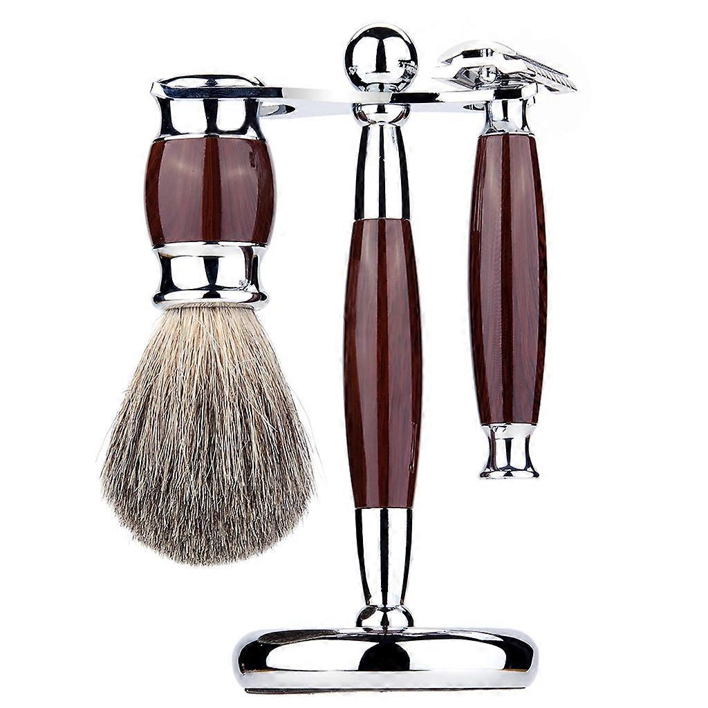 Men Manual Shaving Kit Beard Cleaning Brush Shaver for Razor Stand Grooming Tool