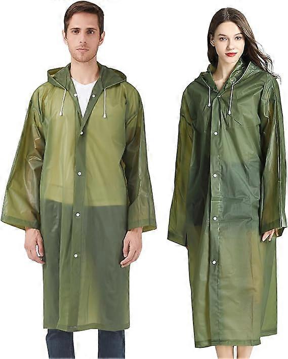Rain Ponchos for Adults Reusable, 2 Pcs Raincoats,with Hood and Drawstring