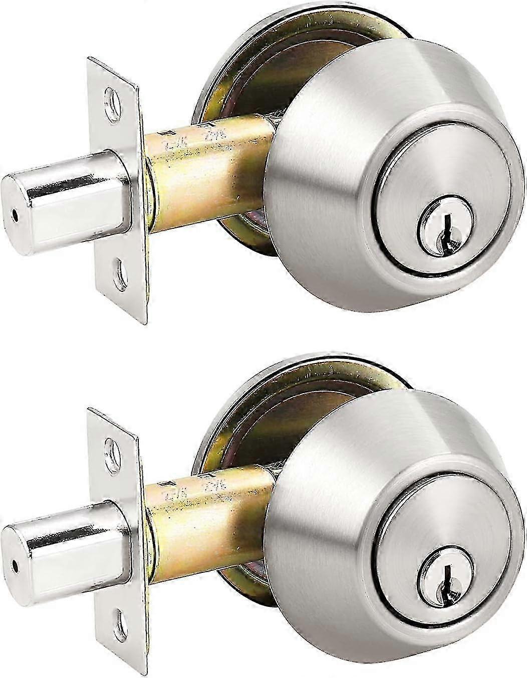 (2 عبوة) مفاتيح على حد سواء اسطوانة واحدة ديدبولتس نحى النيكل (حزم كومبو)