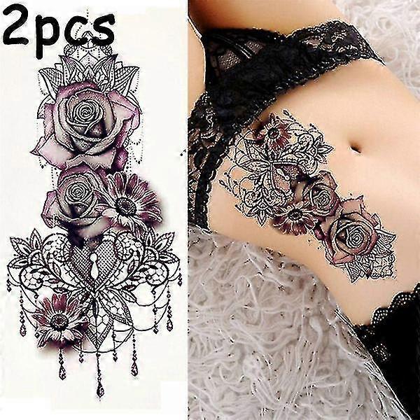 Rózsa víz transzfer tetoválás matricák nők testművészet Ideiglenes tetoválás lány tetoválás kar 3d