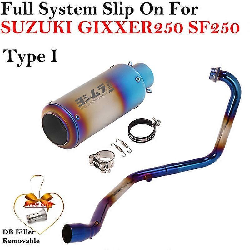 Full System Motorcycle GP Exhaust Escape For SUZUKI GIXXER 250 GIXXER250 SF250 Modify Front Link Pipe Carbon Muffller DB Killer