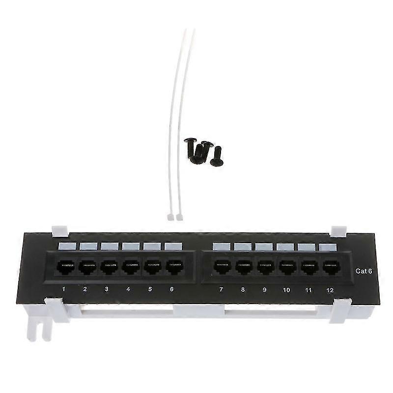 12 Port Cat6 Patch Panel Rj45 Networking Wall Mount Rack Mount Bracket