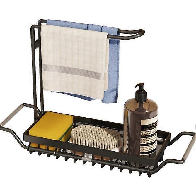 Telescopic Sink Shelf , Expandable Kitchen Storage Rack Organizer for Wipes Sponge Wipes Soap Detergent